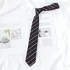 Corbata Rápida Roja y Dorada para Estudiantes Hombres y Mujeres, No Necesita Atarse, Estilo JK Japonés Escolar, Rayada DK Azul Atada a Mano