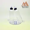 Botella PET plana y redonda personalizada de 240 ml, botella dispensadora de cosméticos de alta gama, botella de plástico vacía sellada portátil para agua-crema-esencia