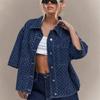 2025 Nuevo Comercio Exterior Transfronterizo Ropa para Mujer Estilo Retro Denim Nuevo Diseño Jacquard Conjunto de Shorts de Mezclilla Holgados para Mujer