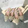 Zapatos Mocasines para Mujer, Sandalias de Playa de Media Tapa, Venta al por Mayor de Fábrica, Estilo Coreano, Zuecos Planos de Verano con Cuentas a la Moda y Espalda Descubierta
