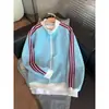 Novidades de outono: Jaqueta masculina estilo americano com blocos de cor e gola alta, moderna, única, estilosa, versátil, casual, folgada e confortável