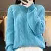 Suéter de cachemira para mujer en la ciudad de Erdos 100% cachemira pura cuello redondo tejido camiseta interior jersey suelto suéter grueso