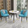Conjunto de Mesa e Cadeiras de Lazer para Varanda da Moda, Mesa Redonda Simples de Camada Dupla para Recepção e Negociação, Uma Mesa e Duas Cadeiras, Conjunto de Três Peças para Receber Convidados