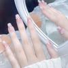 Atacado de Produtos Acabados para Nail Art com Cola Gelatina, Adesivos de Unha Camélia Pura Desejo Escada Média-Longa Estilo Ins