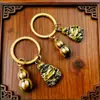 Al por mayor Vintage Imitación Cobre Pixiu Calabaza Cinco Monedas Emperador Atrae Riqueza Llavero Colgante Tortuga Calabaza Suministro de Múltiples Fuentes