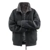 Chaqueta de Invierno de Algodón Reversible para Hombre, Forrada de Polar, Engrosada, Cálida, Cuello Alto, Chaqueta de Trabajo con Forro de Polar 2602A