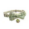 Novo Coleira Xadrez Casual Colorida para Pet Coleira de Gato Coleira Gravata Borboleta para Cachorro Coleira de Gato Coleira com Sino