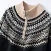 Suéter de cachemira para mujer, nuevo estilo de otoño, corte holgado, suéter de punto pullover de color liso