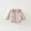Sorvete Outono Inverno Roupas de Algodão para Crianças Roupas de Inverno para Bebês Roupas de Algodão Jaqueta Jaqueta de Algodão para Meninas Média Pequena Quente Top com Plus Veludo