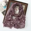 Primavera y Verano Nuevo Bufanda Larga de Color Sólido Rayón Seda Dorada Seda Plateada Bufanda de Seda Brillante Chal Turbante Largo Monocromático para Mujer Venta al por Mayor