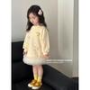 Vestido Moletom Doce Menininha Primavera e Outono 2025 Nova Moda Bebê Menina Vestido Fofinho Doce Vestido Princesa Midi