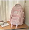 Mochilas de estilo coreano, modernas y estéticamente agradables para estudiantes de secundaria y preparatoria, con múltiples compartimentos, un diseño ligero y gran capacidad