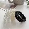 Corda de Cabelo Preta e Branca Básica Dongdaemun Coreana para Rabo de Cavalo, Coque, Sem Costura