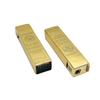 Comercio exterior transfronterizo nuevo creativo papel de regalo lingote de oro carcasa de hierro suministro en stock oblicuo inflable recto encendedor a prueba de viento