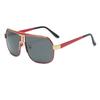 Gafas de sol de alta calidad con montura de doble haz de metal para hombre, tendencia de moda, para conducir al aire libre, pescar y montar a caballo, 2024