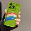 Capa de Celular Smiley Arco-Íris Branca Adequada para iPhone 17 Pro Max, iPhone 16, Acabamento Fosco para Apple 14, Premium para 16/15, High-End para 13
