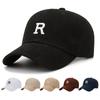 Nuevo Sombrero Etiqueta R para Mujer con Abertura para Mostrar la Cara Gorra de Béisbol Deportiva Casual de Copa Dura Celebridad de Internet Estilo K Visera Solar para Hombre Gorra con Visera