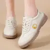 Sapatos Casuais Femininos Transfronteiriços, Sapatos de Tai Chi, Sapatos de Prática, Saltos Anabela, Solas Planas, Solas Macias, Sapatos Brancos Confortáveis, Casuais, Versáteis, Sapatos Femininos da Moda