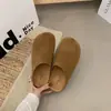 Mocasines casuales estilo coreano 2026, estilo perezoso, pantuflas sin talón de gamuza de suela gruesa para otoño e invierno, Birkenstock