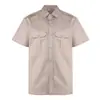 Camisa de Trabajo de Manga Corta de Verano Tira Reflectante Delgada Multibolsillos Transpirable Taller de Fábrica Camisa para Construcción al Aire Libre Guangzhou