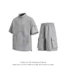 Traje Casual de Seda de Hielo para Hombre, Estilo Tie-Dye Sucio de Verano, Secado Rápido, Shorts Deportivos Elegantes y Modernos, Camiseta de Manga Corta, Conjunto Completo