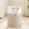 Cesta de Roupas Sujas de Corda de Algodão Transfronteiriça Tecida Portátil Balde de Armazenamento Cesta de Armazenamento Brinquedo Cesta de Armazenamento Familiar Armazenamento Dropshipping