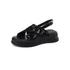 Zapatos de Plataforma Estilo Nuevo 2024 Zapatos Casuales de Cuña Sandalias de Punta Abierta con Lentejuelas de Moda 33-43 Zapatos de Comercio Exterior para Mujer