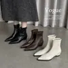 Botas sexys de punta europeas y americanas para mujer 2026, nuevas, ajustadas, elásticas, de tacón alto, que aumentan la altura, botines cortos simples y versátiles, talla 34-42