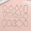 Acessórios de Estrutura Geométrica Oca de Ouro Novo KC Transfronteiriços Retangular Oval Base de Cola de Gota Modelo Saco de Material para Pingente