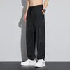 Transfronteiriço 2026 novo modelo seda gelada secagem rápida moderno masculino estilo verão perna reta trabalho esportes moda calças casuais estilosas