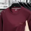 Sudadera de cuello redondo de moda de alta gama para hombre de Otoño y Primavera, Camiseta de manga larga versátil de lujo ligero, Prenda interior