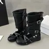 Bailarinas Apilables Uso de Dos Maneras Pantorrilla Ancha Botas de Caballero Botas de Verano Mujer Desmontable Suela Plana Lazo Tela Adelgazante