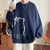 Moletom Estilo Americano Masculino 2026 Outono/Inverno Nova Chegada Tamanho Grande Gola Redonda Marca Tendência Solto Casual Versátil Manga Longa Top Roupas Masculinas
