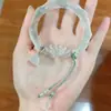 [Belleza de Bambú Reclinable] Flor de Loto Vaina de Loto Estilo Chino Pulsera de Bambú para Mujer 2024 Nuevo Estilo Caliente Pulsera con Borla Retro