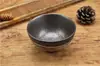 Configuração de Mesa Japonesa Peça Quatro Tigela de Arroz para Restaurante de Sushi Xícara de Chá Prato Lateral Preto Cozinha Japonesa Coreana Descanso de Hashi de Cerâmica Bule