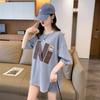 Blusas de Manga Curta Tamanho Grande Femininas Verão Gordura mm Soltas Estilo Preguiçoso Aluno do Ensino Fundamental Camiseta Waffle 2025 Novo Estilo Quente