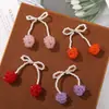 Pequeño fresco simulación fruta perla lazo cereza diy tejido con cuentas pasador accesorios para el cabello pendientes material venta al por mayor