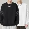 Moletom masculino de primavera e outono, tamanho grande, versátil, folgado, casual, moderno, gola redonda, pulôver, grosso, camisa básica estilosa