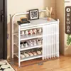 Zapatero plegable para entrada de casa, multicapa, sin necesidad de instalación, zapatero simple, estante para zapatos ahorrador de espacio para sala de estar