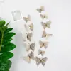 Creativas Mariposas Huecas 3D Gorgeous Diez Colores Tridimensionales Autoadhesivas Pegatinas de Pared DIY Decoración de Celebración de Festival para el Hogar Pegatinas M