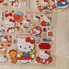 Lindos Dibujos Animados Juveniles Lunares Manzana Roja Kitty Pegatinas de Gel Impermeables DIY Pegatinas para Decoración de Teléfono y Diario