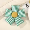 Accesorio para el Cabello con Lazo de Tela a Cuadros Estilo Coreano Flor de Cinco Pétalos Broche Accesorio Decoración para Bolsos Accesorios Venta al por Mayor