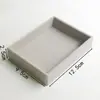 Caja de Joyería Pequeña Gris Terciopelo Anillo Pendientes Pendientes Exhibidor de Joyería Caja de Almacenamiento con Bandeja 6410 Almacenamiento