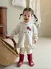Roupa Infantil Sugar Pear Roupa de Outono para Meninas 2025 Nova Coleção de Conjuntos de Outono Infantis Fofos de Desenho Animado Roupas para Bebê de Um Ano