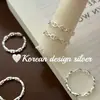 Anel Minimalista Versátil Estilo Ins Coreano Prata Brilhante Prata de Lei S925 Anel de Emenda Nariz de Porco com um Toque Preguiçoso e Sofisticado