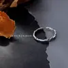 Anillo de Plata S925 con Textura de Lava para Mujer, Estilo Vintage, Diseño de Nicho, Anillo Abierto de Plata con Textura Irregular Única