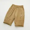 Pantalones Cortos de Verano para Niños Pantalones con Puntadas Niños y Niñas Delgados Casuales de Color Sólido Pantalones Capri para Niños Grandes Verano