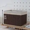Caixa de Armazenamento Estilo Japonês, Cesta de Armazenamento para Sala de Estar e Quarto, Cesta de Armazenamento de Palha e Rattan Sintéticos, Cesta de Armazenamento para Armário de Casa