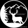 Adesivo de decoração para garrafa de água de computador de janela de carro de caça de árvores de montanha de alce de 10x10cm transfronteiriça floresta animal
