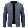 Otoño Invierno Nuevo Estilo Más Terciopelo Engrosado Casual para Hombre Abrigo Suéter Chaqueta Cardigan de Punto Cálido para Hombre